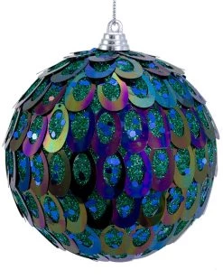 Best Sale 🔥 Kurt Adler 100mm Peacock Round Ball Ornament, Multi 😀