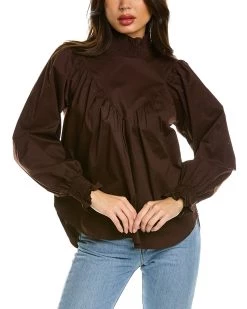 Outlet 💯 women Emmie Rose Smocked Mock Neck Top 😀