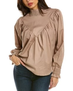 Best deal ⭐ women Emmie Rose Smocked Mock Neck Top ⭐