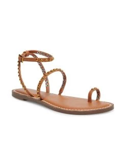 Buy 👏 Wild Pair Geena 👩 Womens Studded Toe Loop Flat 🩴 Sandals 💯