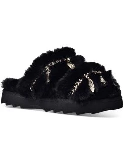 Best Pirce ✨ Wild Pair Paiyge 👩 Womens Faux Fur Platform Slide 🩴 Sandals 🔔