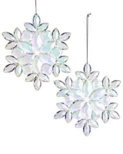 Coupon ✨ Kurt Adler 5in Clear/Iridescent Snowflake Ornament Set of 12 ✔️