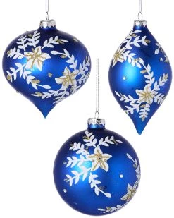 Cheapest 💯 Kurt Adler 4in indigo Ornaments Set of 4 🎁