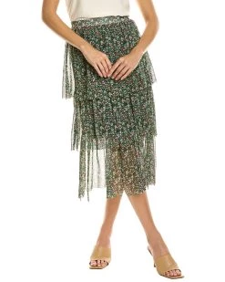 Discount 🥰 women Emmie Rose Tiered Mesh Midi 👗 Skirt 🔥