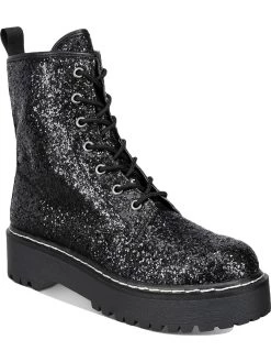 Deals ❤️ Wild Pair Rizo 2 👩 Womens Glitter Lug Sole Combat & Lace-up 🥾 Boots ❤️