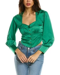 Brand new π women Emmie Rose Cropped Faux Corset Blouse π―
