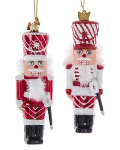 Cheapest 💯 Kurt Adler 4.5in Nobel Gm Peppermint Stripe Nutcracker Set of 2 🎁