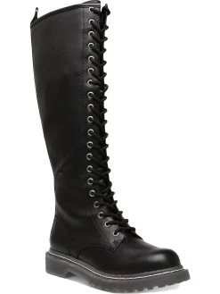 Flash Sale 🛒 Wild Pair Rylee 👩 Womens Leather Knee High Combat & Lace-up 🥾 Boots 💯