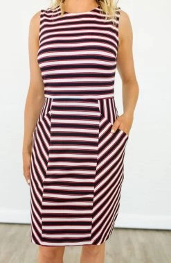 Best reviews of 🥰 Leota 👩 women Cabana Panel 👗 Dress in Red/Blue/White Stripe ⭐
