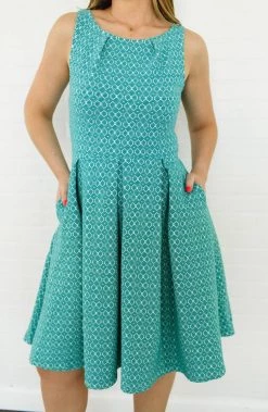 Buy 🎁 Leota 👩 women Anita Fit-And-Flare 👗 Dress in Turquoise 👍