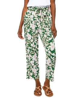 Best Sale 🤩 Leota 👩 Womens Floral Print Tie Waist Wide Leg Pants 😀