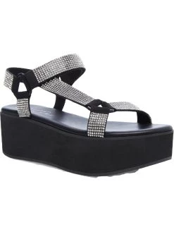 Discount 🛒 Wild Pair Sawwyer 👩 Womens Faux Leather Rhinestones Strappy 🩴 Sandals 😍